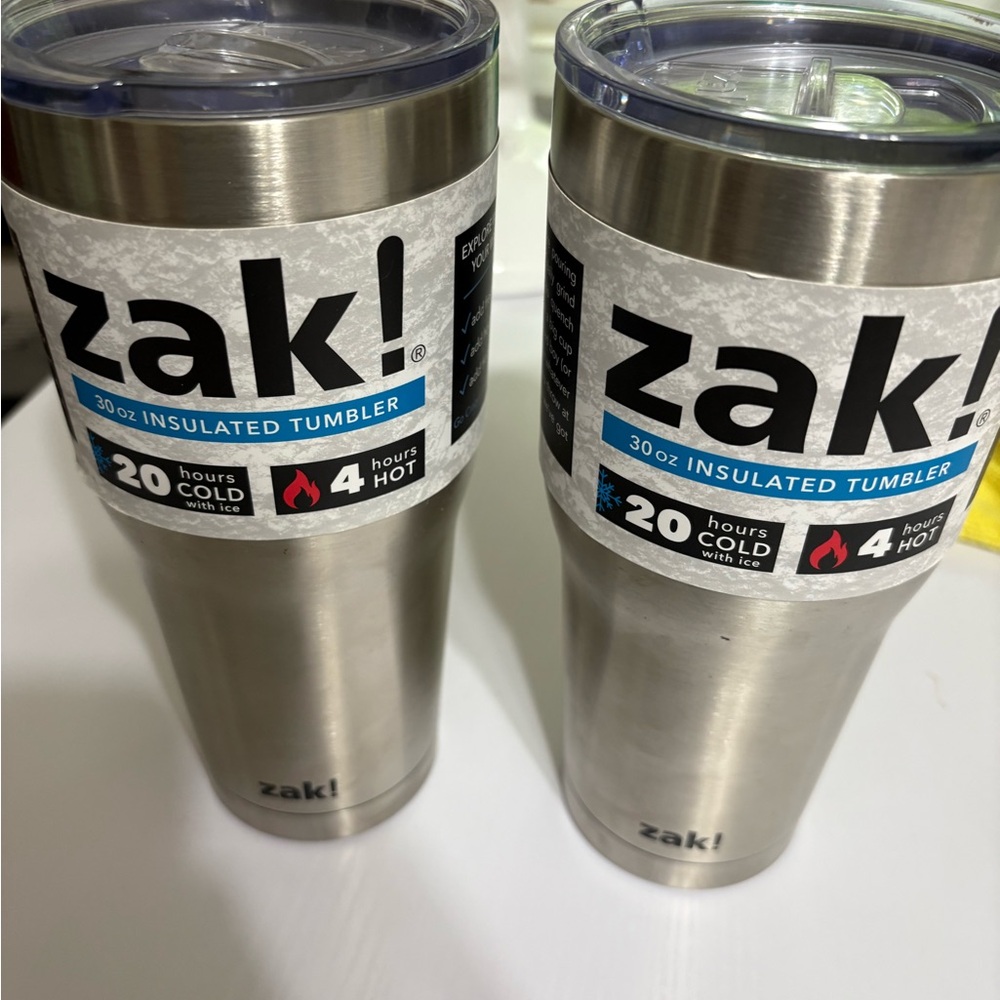 Pair of Zak! Stainless Steel 30 oz Insulated Tumbler - aluminum